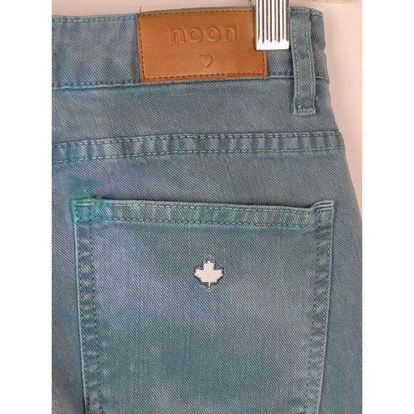 Noon Cargo Culotte Kids Jeans Teal Green Size 24x26.5 EU 32 - Picture 6 of 10